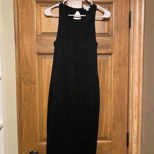 Midi Black Bodycon Lace Dress